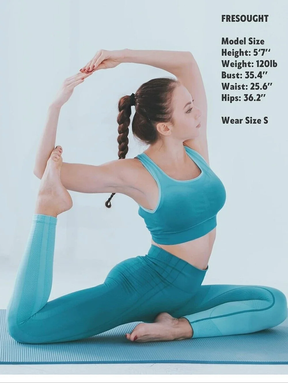 Fresought Women Sports Leggings Sz Large Ombre Blue